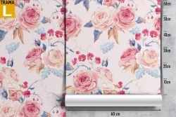 Carta da Parati fiori rosa vintage natura pattern.