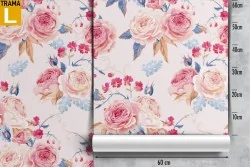 Vintage pink flowers nature pattern wallpaper.