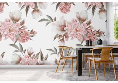 Vintage pink flowers nature wallpaper.