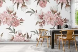 Vintage pink flowers nature wallpaper.