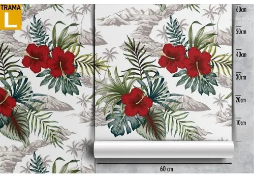 Red flowers and tropical leaves nature wallpaper. 2