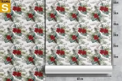 Wallpaper Design and Styles Flora and Fauna Flowers Leaves Tropical Nature