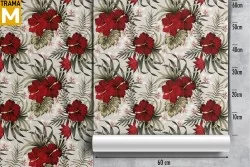 Tropical Nature Flowers Leaves Wallpaper