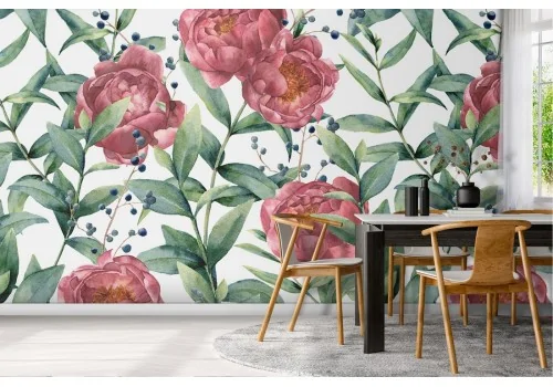 Red flowers nature pattern wallpaper.330