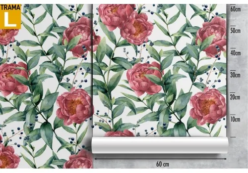 Red flowers nature pattern wallpaper. 2