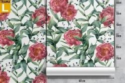 Carta da Parati fiori rossi natura pattern.
