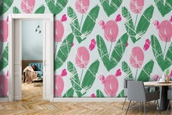 Stylized flowers wallpaper nature decoration.