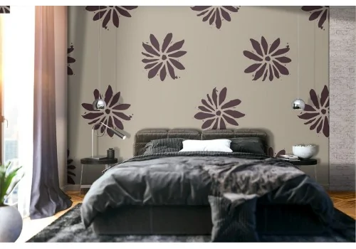 Wallpaper stylized flowers modern design nature.333