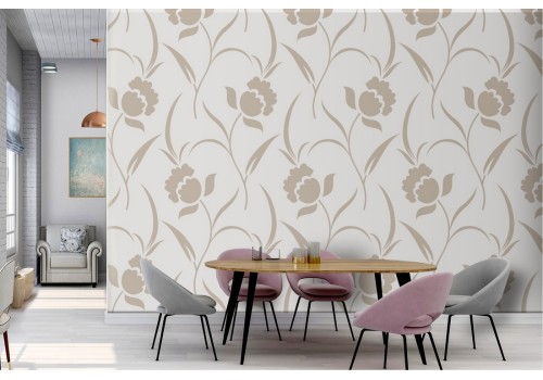 Wallpaper with stylized flowers nature modern design.