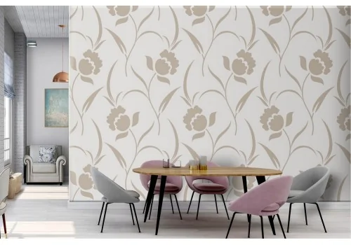 Wallpaper stylized flowers nature modern design.334