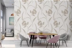 Carta da Parati fiori stilizzati natura design moderno.