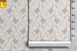 Carta da Parati fiori stilizzati natura design moderno.