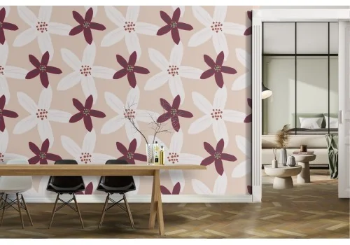 Wallpaper stylized flowers nature modern design.335