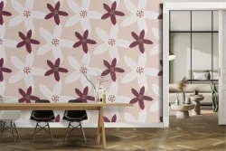 Wallpaper with stylized flowers nature modern design.