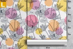 Wallpaper with stylized flowers nature modern design.