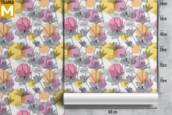 Carta da Parati Fiori Moderna Natura Stilizzata