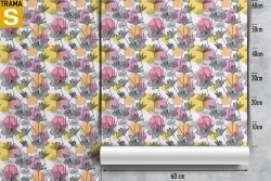 Carta da Parati Design e Stili Flora e Fauna Fiori Moderna Natura Stilizzata