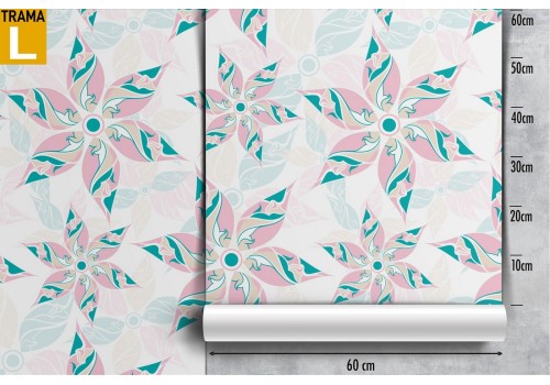 Wallpaper with modern nature pattern of stylized flowers. 2