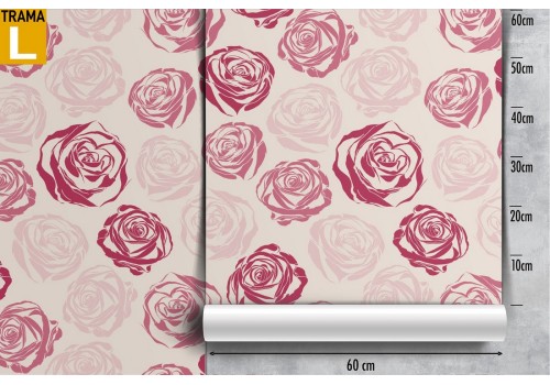 Modern pink wallpaper with stylized floral nature. 2