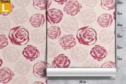 Modern pink wallpaper with stylized floral nature.