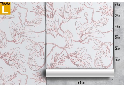 Modern pink wallpaper with stylized floral nature. 2