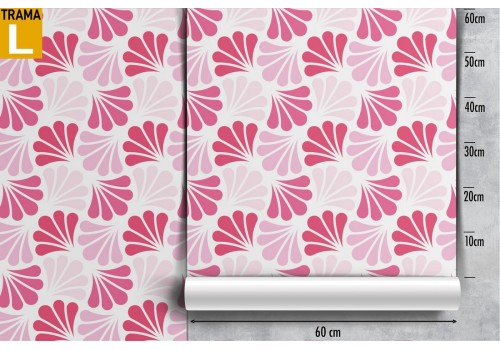 Modern pink wallpaper with stylized floral nature. 2