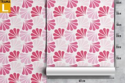 Carta da Parati fiori stilizzati natura moderna rosa.