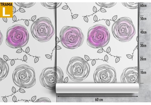 Modern nature stylized flowers wallpaper. 2