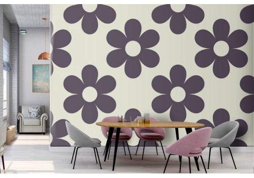 Modern nature stylized flowers wallpaper.