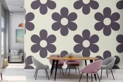 Modern nature stylized flowers wallpaper.