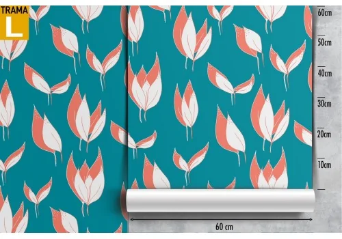 Modern nature stylized flowers wallpaper. 2