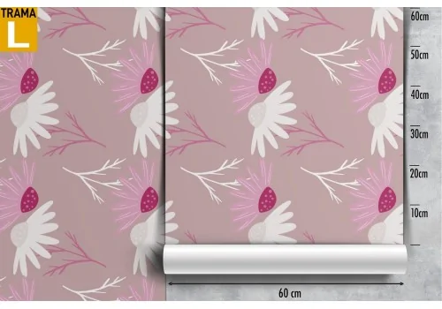 Modern nature stylized flowers wallpaper. 2