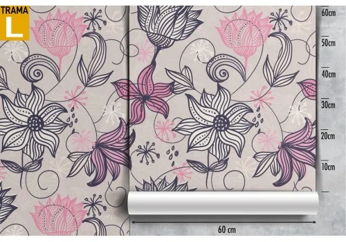 Carta da Parati fiori stilizzati natura moderna. 2