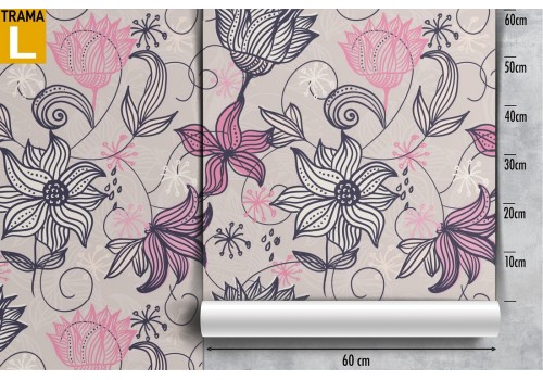 Modern nature stylized flowers wallpaper. 2