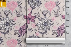 Carta da Parati fiori stilizzati natura moderna.