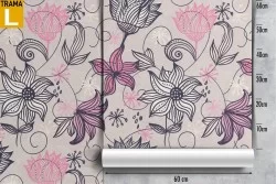 Carta da Parati fiori stilizzati natura moderna.