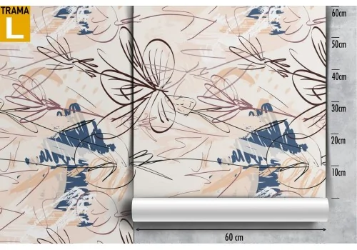 Carta da Parati fiori stilizzati natura moderna. 2