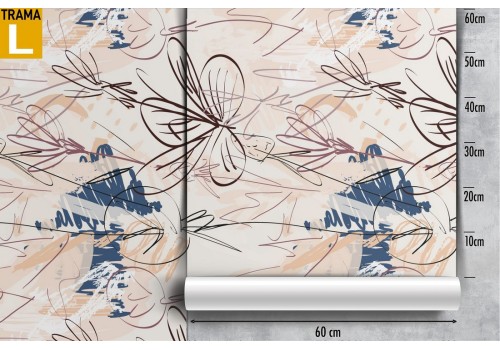 Modern nature stylized flowers wallpaper. 2