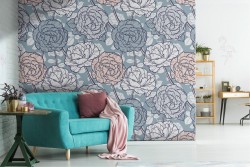 Modern nature stylized flowers wallpaper.