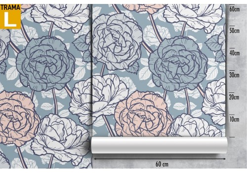 Modern nature stylized flowers wallpaper. 2