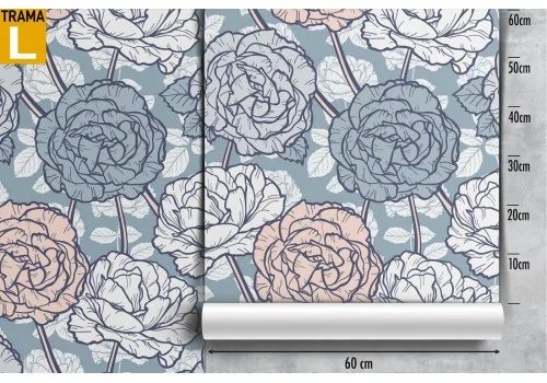 Modern nature stylized flowers wallpaper. 2