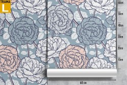 Modern nature stylized flowers wallpaper.