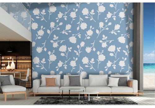 Wallpaper with stylized flowers nature pattern.