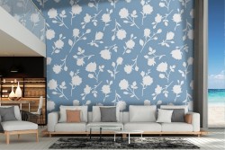 Wallpaper with stylized flowers nature pattern.