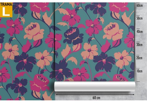 Carta da Parati fiori stilizzati natura pattern. 2