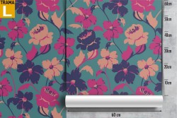 Carta da Parati fiori stilizzati natura pattern.