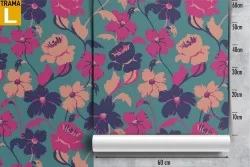 Wallpaper with stylized flowers nature pattern.