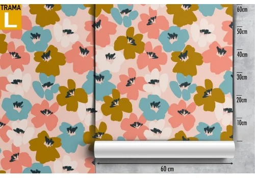 Carta da Parati fiori stilizzati natura pattern. 2