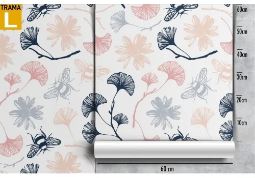 Wallpaper with stylized flowers nature pattern. 2