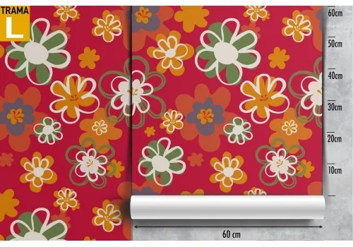 Carta da Parati fiori stilizzati natura pattern. 2